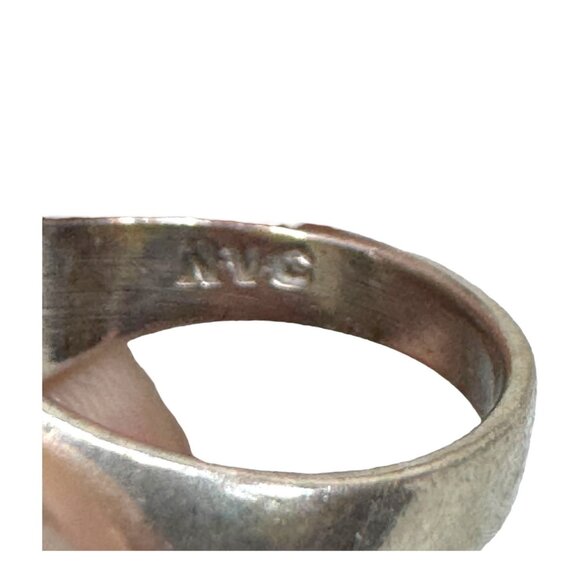 Vintage Modernist Chunky Sterling Silver Black Onyx Geometric Design Ring Sz 5.5 - Picture 11 of 11